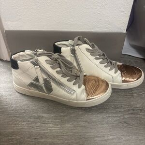 Dolce Vita White and Bronze Sneakers